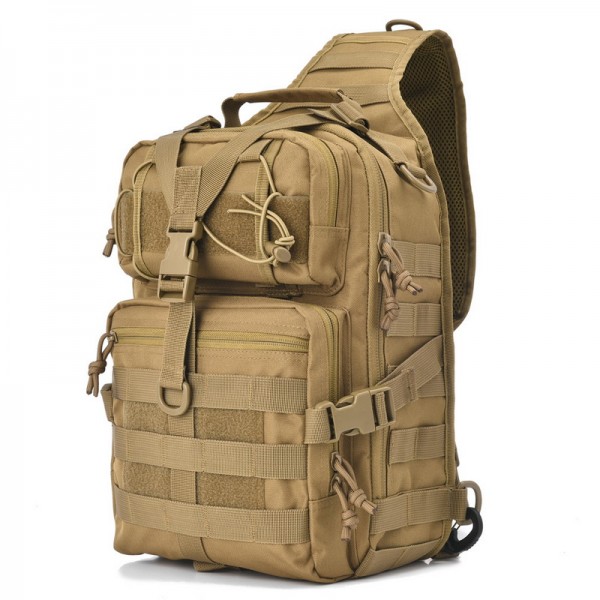 REEBOW GEAR Tactical Sling Backpack - Compact Rover Shoulder Pack With MOLLE System (Black)