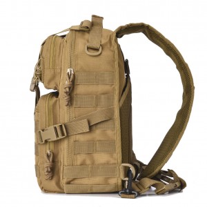 Tactical Sling Bag Pack Military Rover Shoulder Sling Backpack EDC Molle Assault Range Bags Day Pack with USA Flag Patch Tan