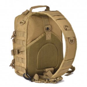 Tactical Sling Bag Pack Military Rover Shoulder Sling Backpack EDC Molle Assault Range Bags Day Pack with USA Flag Patch Tan