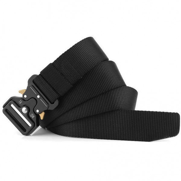 Tactical Belt Military Style Webbing Riggers Web Belt Heavy-Duty  Quick-Release Metal Buckle Belt for Men Women