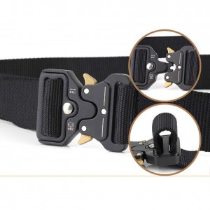 REEBOWGER Heavy Duty Tactical Belt Military Army Paintball Airsoft Range Webbing Riggers Web Waist Belt Quick-Release Metal Buckle