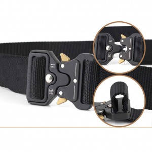 Tactical Belt Military Style Webbing Riggers Web Belt Heavy-Duty  Quick-Release Metal Buckle Belt for Men Women